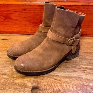 Born Brown Leather Ankle Booties 8.5